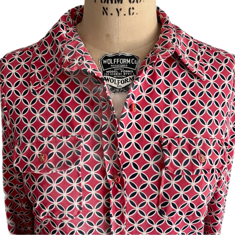 Charter Club Print Button Down Shirt Top